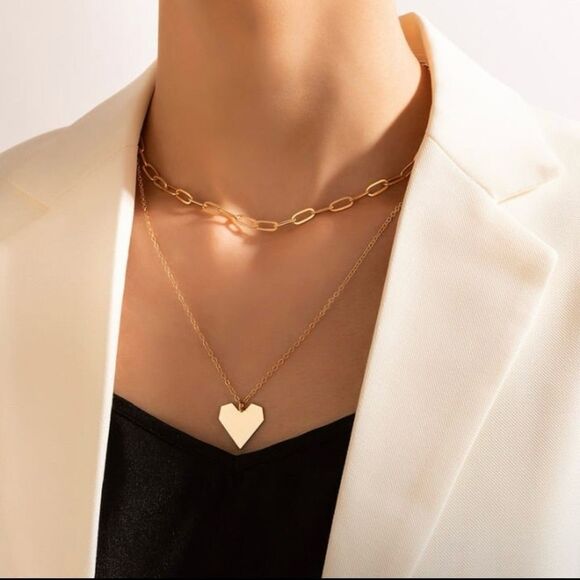 Simple Fashion Heart Shape Multilayer Necklace - Picture 6 of 6